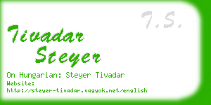 tivadar steyer business card